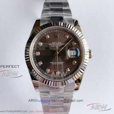 Noob Factory 904L Rolex Datejust 41mm Oyster Men's Watch - Chocolate Dial Copy 3255 Automatic